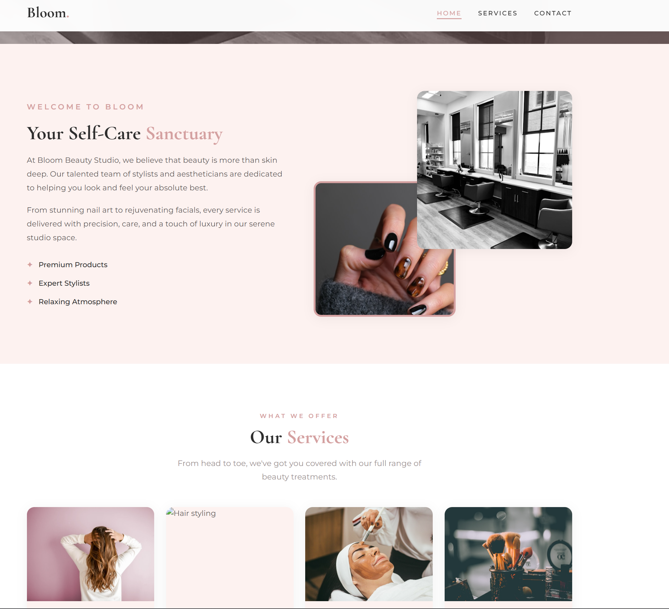 Bloom Beauty Salon Website