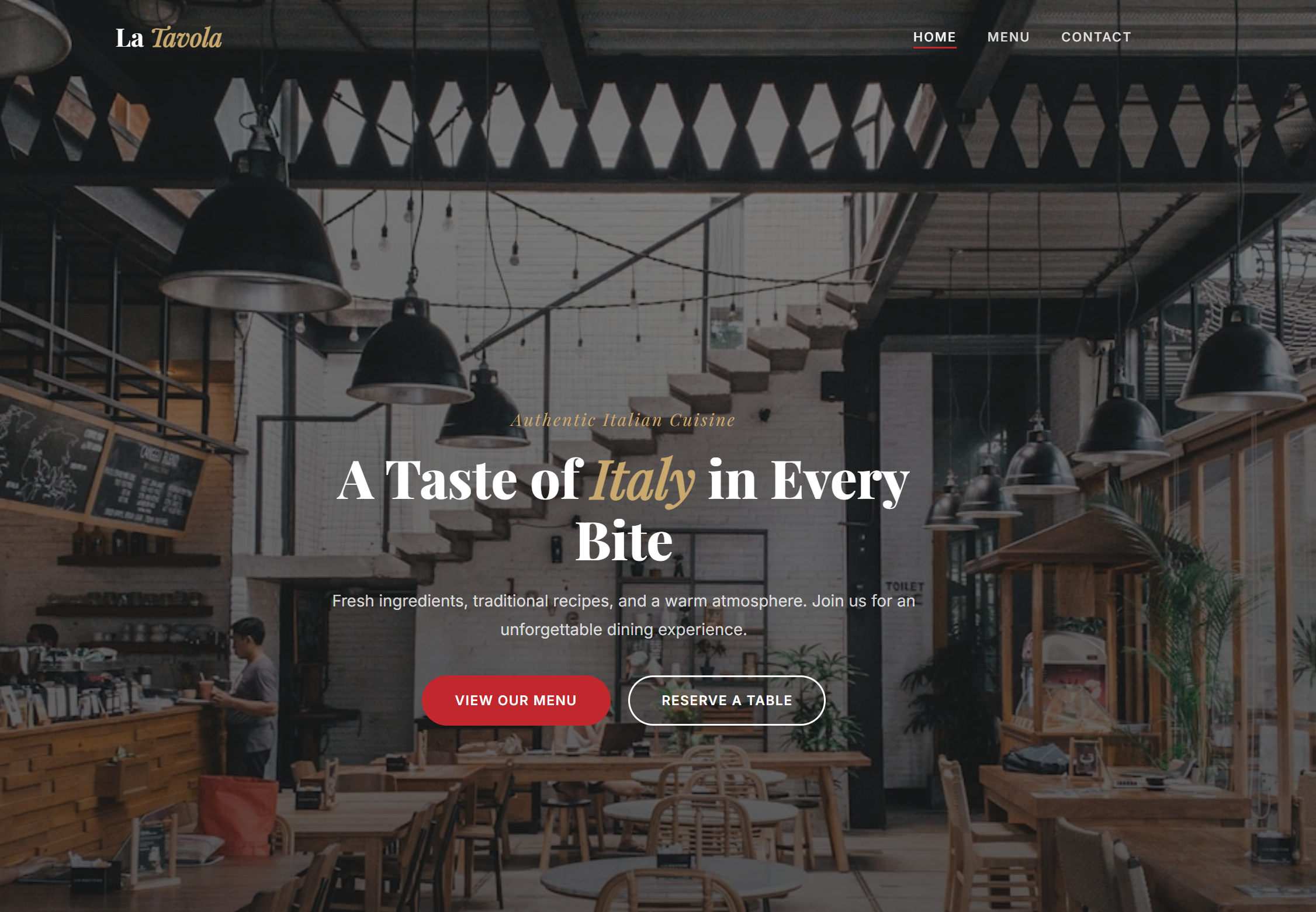 La Tavola Restaurant Website